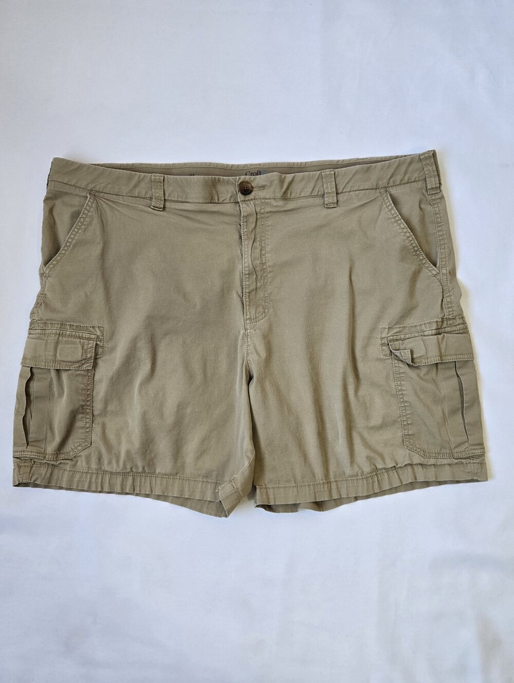 Croft & Barrow Men’s Cargo Shorts Size 44 Khaki Beige Utility Casual